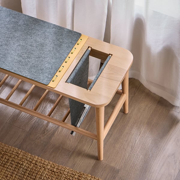 Kenkäpenkki - HFSR02-N Istuinpenkki - Säilytystilalla - Eteiseen ja sängyn jalkopäähän - Noin 110 x 44 x 37 cm - Tumman khaki