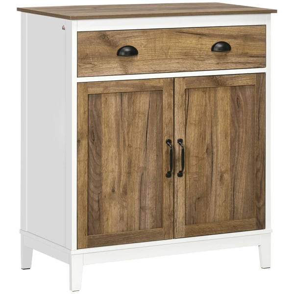 Sideboard skänk - Förvaringsskåp - 1 låda - 2 dörrar - Justerbar hylla - Trä - 78,5x39x89,4 cm - Modern lantlig stil - Kaffebrun