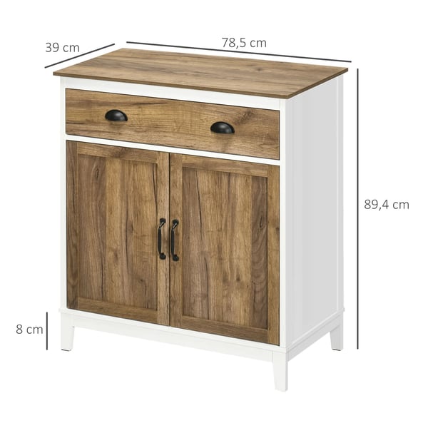Sideboard skänk - Förvaringsskåp - 1 låda - 2 dörrar - Justerbar hylla - Trä - 78,5x39x89,4 cm - Modern lantlig stil - Kaffebrun