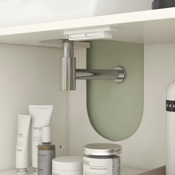 Badrumsskåp - Tvättställsunderskåp - 2 Dörrar - Justerbara Hyllor - Fristående - Modern Stil - 61–90 cm - Vit