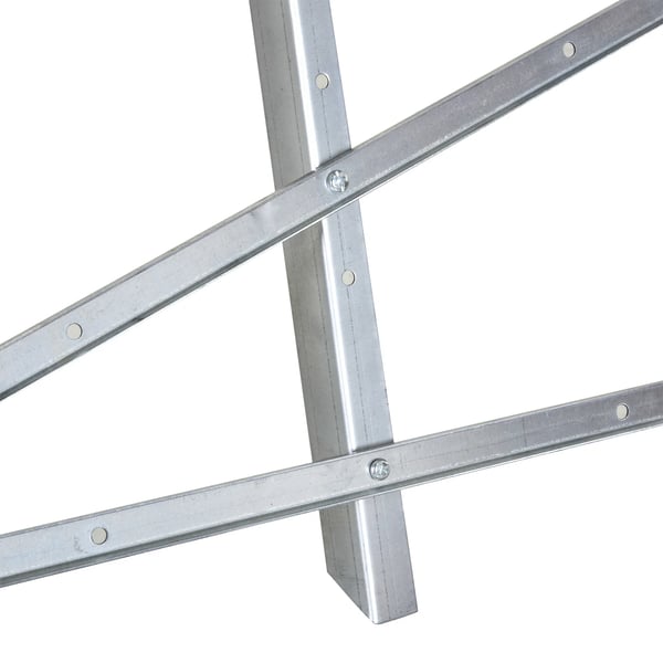 Sågbock för motorsåg - B71-034 - Fällbar - Triangulär metallram - Max belastning 100 kg - 83×83×79 cm - Silver