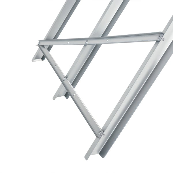 Sågbock för motorsåg - B71-034 - Fällbar - Triangulär metallram - Max belastning 100 kg - 83×83×79 cm - Silver