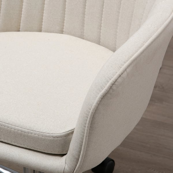 Kontorsstol - Skrivbordsstol - Ergonomisk - Höjdjusterbar - Snurrbar - Med armstöd - Med hjul - 61x59x86–96 cm - Beige