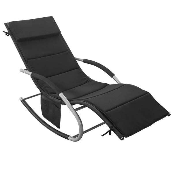 Solstolshynde - OGS28-P02 - 170 x 50 cm - Til strandstol/solseng - Udendørs brug - Sort