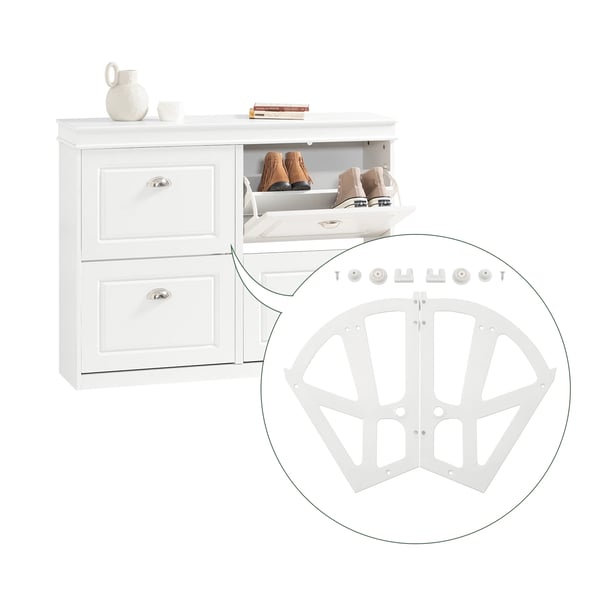 Skabshængsler til garderobe - SDA08-W - 2-pak - Til skoskab - Plast - 23×25 cm - Hvid