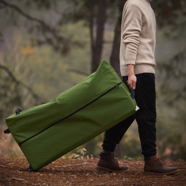 Campingtelt til 2 personer - OGS61-L-GR 4-i-1 køjeseng/dobbelttelt - Med bæretaske - Ca. 193×145×185 cm - Grøn