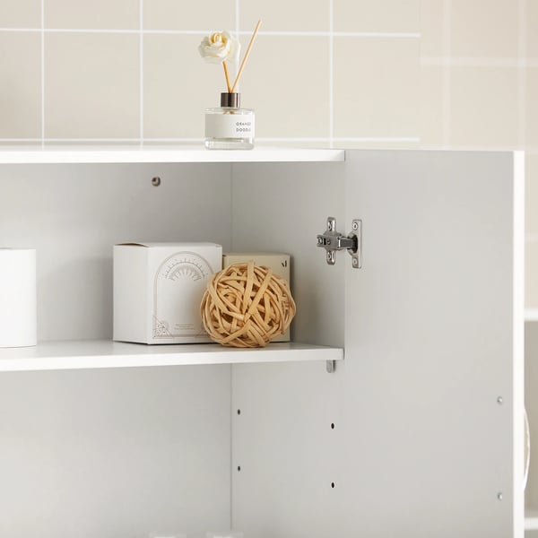 Vægskab - FRG231 - Justerbar hylde - 60×60×30 cm - Til badeværelse/køkken/stue - Montering kræves - Hvid