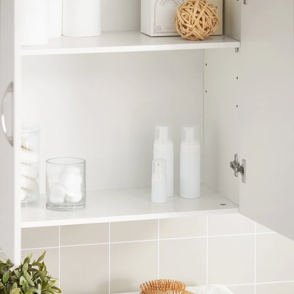 Vægskab - FRG231 - Justerbar hylde - 60×60×30 cm - Til badeværelse/køkken/stue - Montering kræves - Hvid