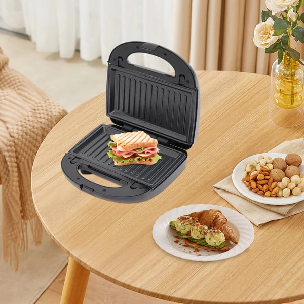 Multifunktionel sandwichmaker/toastjern - Køkkenapparat - 750 W - 8-i-1 - 8 forme - Sort