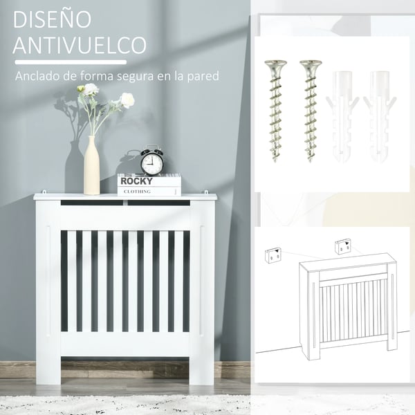Elementskydd - MDF - Med hylla - Modern design - 78×19×81 cm - Vit