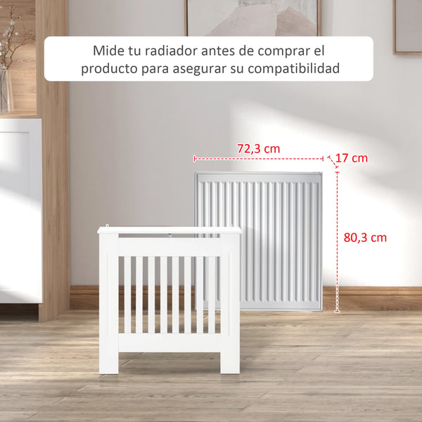 Elementskydd - MDF - Med hylla - Modern design - 78×19×81 cm - Vit