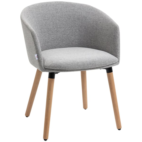 Fåtölj - Vardagsrumsstol - Modern design - Tygklädsel - Med armstöd - Montering krävs - 57x56x72 cm - Ljusgrå