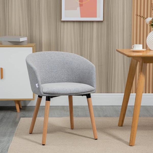 Fåtölj - Vardagsrumsstol - Modern design - Tygklädsel - Med armstöd - Montering krävs - 57x56x72 cm - Ljusgrå