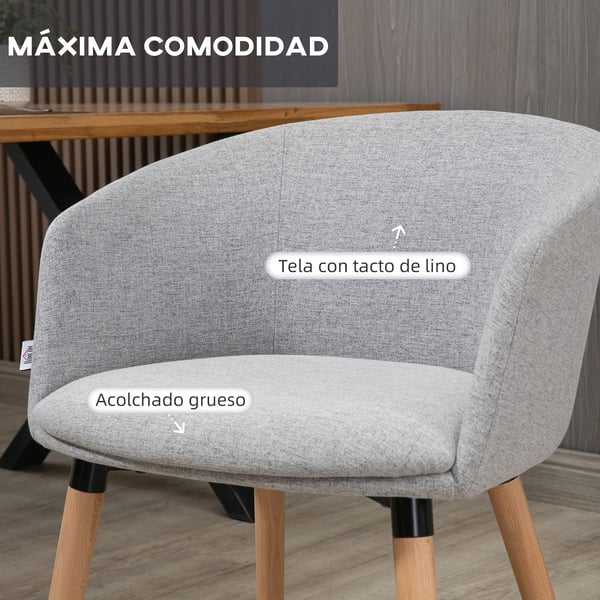 Fåtölj - Vardagsrumsstol - Modern design - Tygklädsel - Med armstöd - Montering krävs - 57x56x72 cm - Ljusgrå