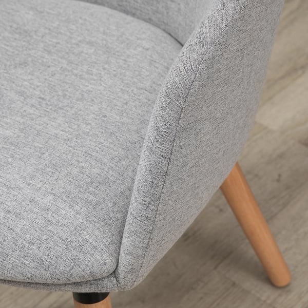 Fåtölj - Vardagsrumsstol - Modern design - Tygklädsel - Med armstöd - Montering krävs - 57x56x72 cm - Ljusgrå