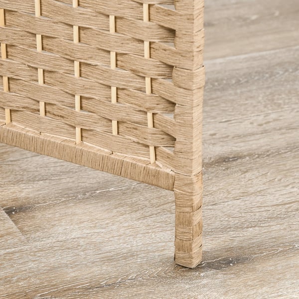 Rumsavdelare - Skärmvägg - 4 Paneler - 160×170 cm - 2 Hyllor - Hopfällbar - Papper - Brun