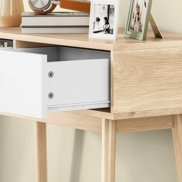 Konsolbord - Minimalistisk Modern Design - Trä - Rektangulär - Med Lådor - 86x35x75 cm - Brun