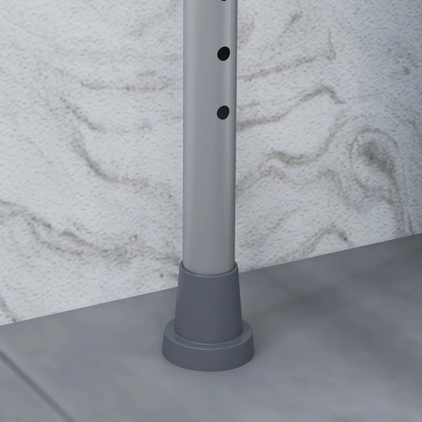 Dusch- och toalettstol - Kommodstol i aluminium - Höjdjusterbar - Halksäkra fötter - Med hink - Max 136 kg - Silver