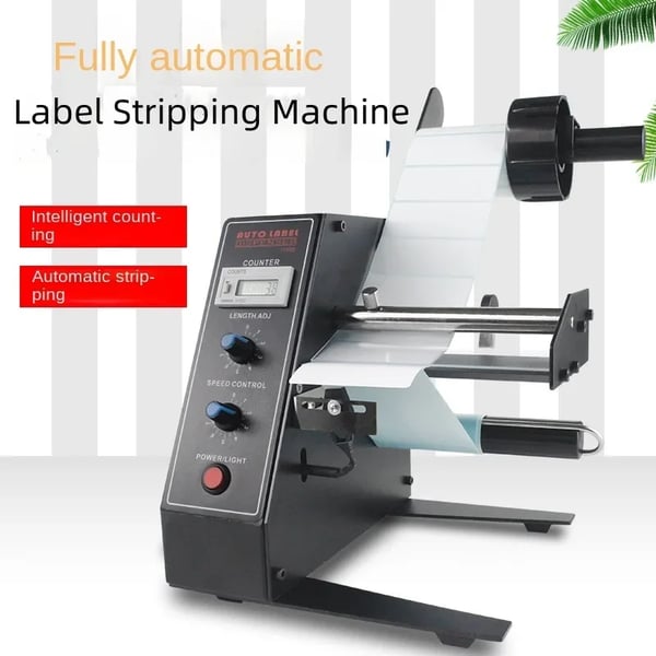 Automatisk etiketdispenser - 1150D - 9 Hastigheder - 220V - Tæller 0–99999 - Automatisk etiketafskiller - CE-Godkendt - Sort
