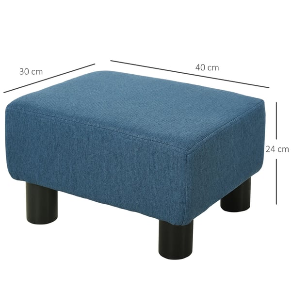 Fotpall & sittpuff - Låg ottoman - Tyg, vadderad sits, träram, 40×30×24 cm, enkel montering, modern stil - Mörkblå