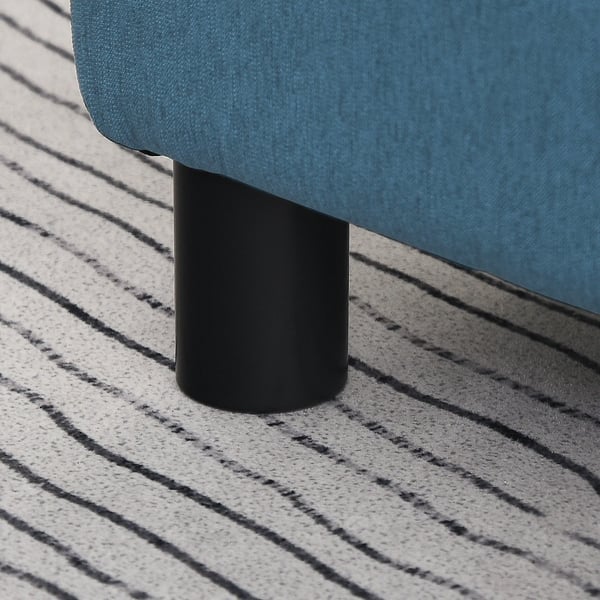 Fotpall & sittpuff - Låg ottoman - Tyg, vadderad sits, träram, 40×30×24 cm, enkel montering, modern stil - Mörkblå