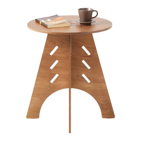 Sofabord - Rundt sidebord - Tapsamlinger - H55 x Ø46,5 cm - Brun