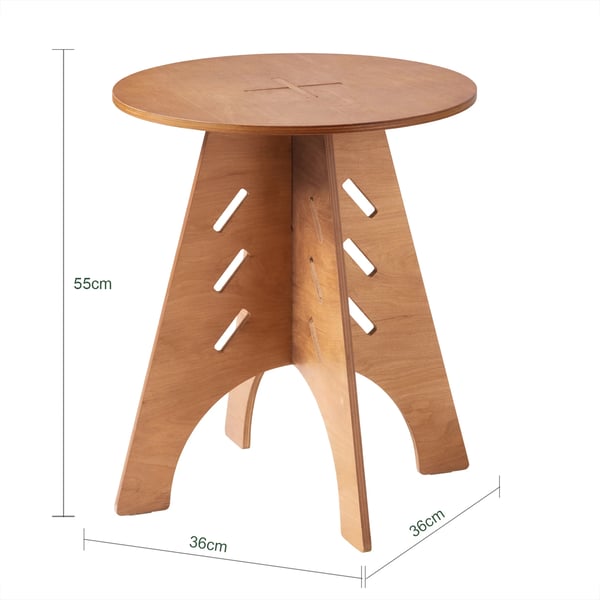 Sofabord - Rundt sidebord - Tapsamlinger - H55 x Ø46,5 cm - Brun