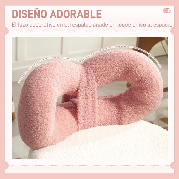 Pall med hjul - Snurrpall med ryggstöd - Höjdjusterbar 63–77 cm - 360° vridbar - Ryggstöd i rosettform - 50 x 50 cm - Rosa