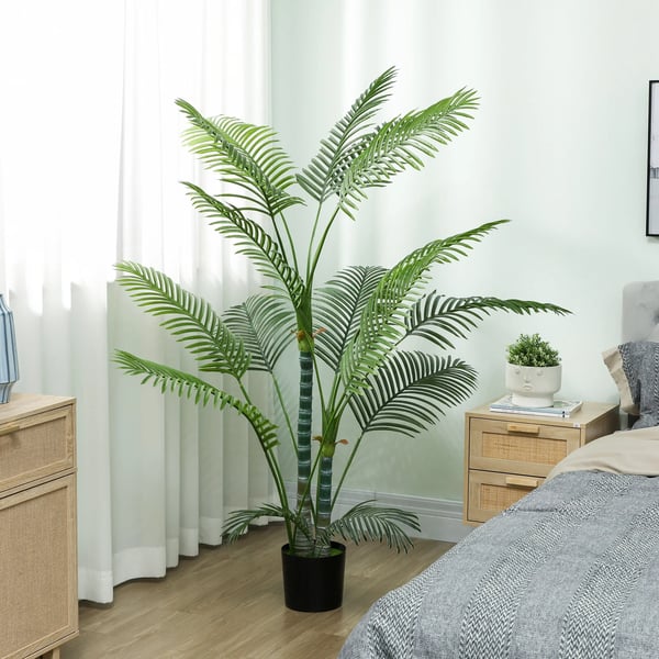 Konstgjord palm - Golvväxt - 170 cm - Med kruka - Inomhus - Plast - Grön