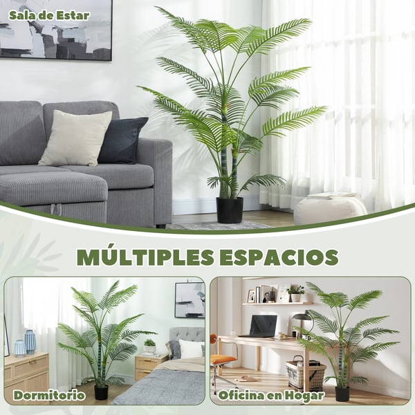 Konstgjord palm - Golvväxt - 170 cm - Med kruka - Inomhus - Plast - Grön