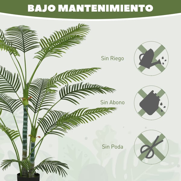 Konstgjord palm - Golvväxt - 170 cm - Med kruka - Inomhus - Plast - Grön