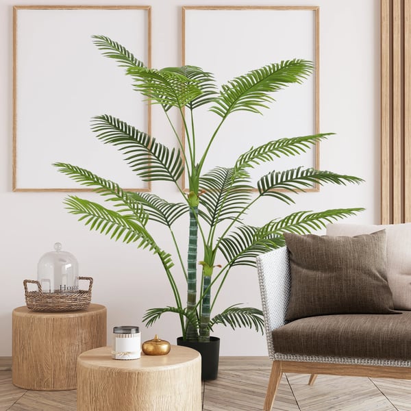 Konstgjord palm - Golvväxt - 170 cm - Med kruka - Inomhus - Plast - Grön
