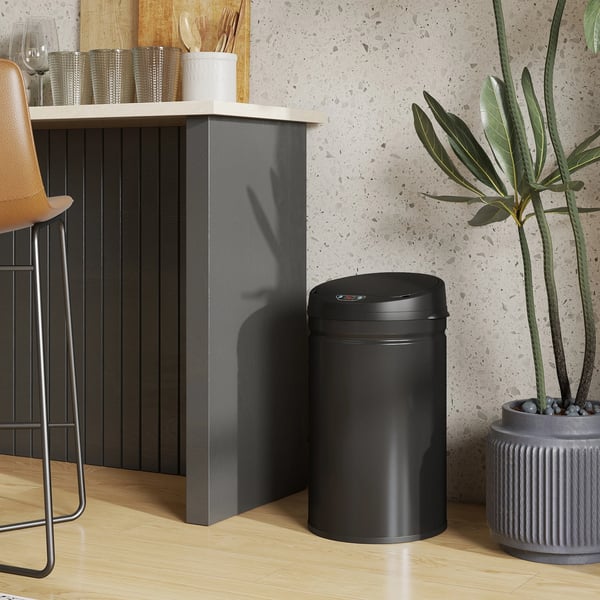 Soptunna för kök - Automatisk - 30 l - Infraröd Sensor - Beröringsfri Öppning - Fristående - ABS-Plast - Svart