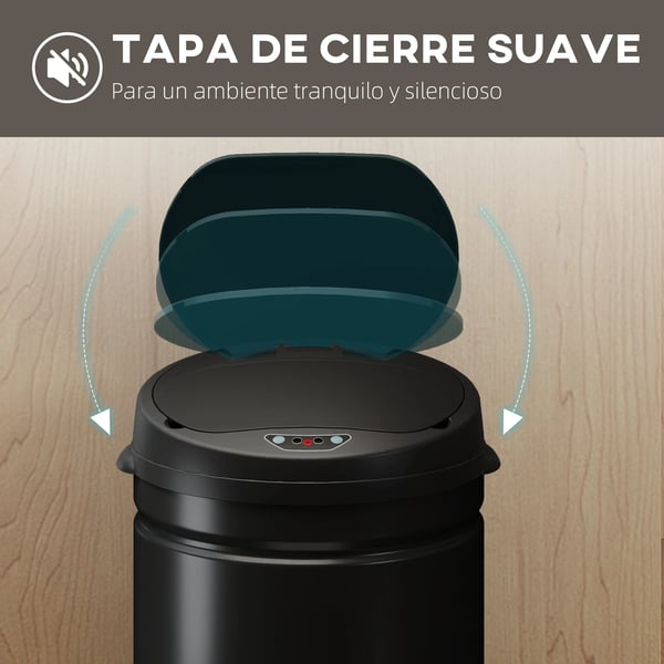 Soptunna för kök - Automatisk - 30 l - Infraröd Sensor - Beröringsfri Öppning - Fristående - ABS-Plast - Svart