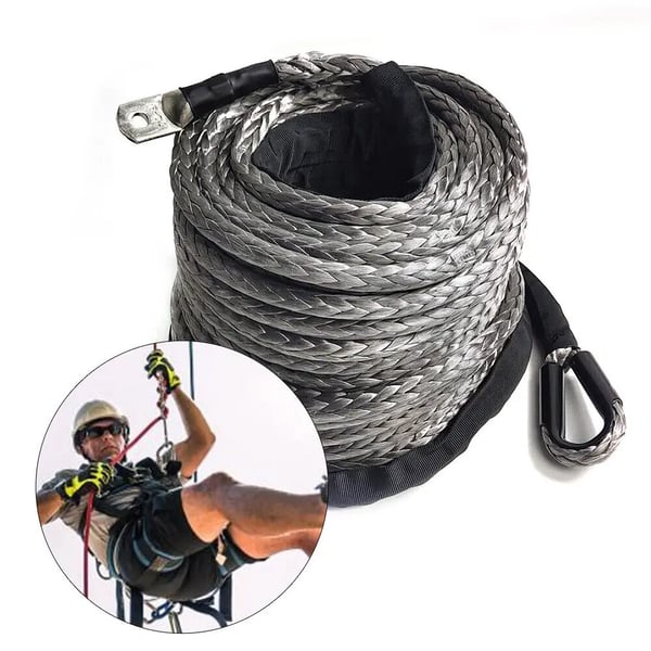 Dyneema spilreb - Syntetisk tov til spil - Diameter 10 mm - Længde 30 m - Brudstyrke 10,8 t (10.800 kg) - Grå