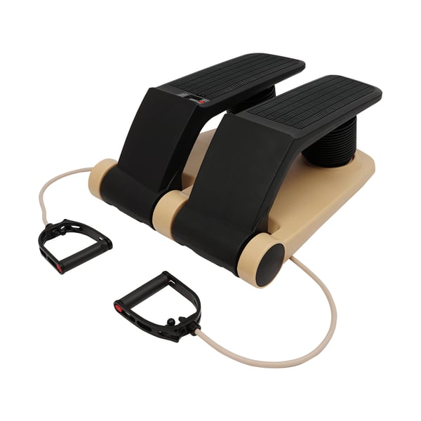 Twist Stepper - Mini Stepper - Modstandsbånd - LCD-skærm - Maks. 150 kg - Til Hjemmetræning & Balancetræning - Guld