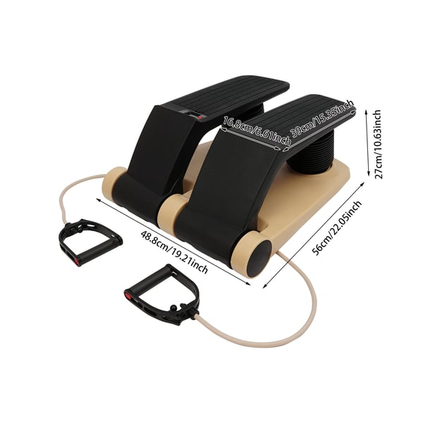 Twist Stepper - Mini Stepper - Modstandsbånd - LCD-skærm - Maks. 150 kg - Til Hjemmetræning & Balancetræning - Guld