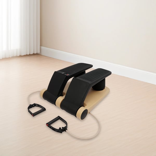 Twist Stepper - Mini Stepper - Modstandsbånd - LCD-skærm - Maks. 150 kg - Til Hjemmetræning & Balancetræning - Guld