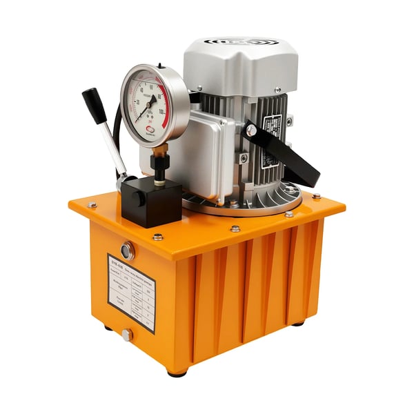 Sähköhydraulipumppu - DYB-63B - 750 W - 2–70 MPa - Yksitoiminen, Manuaaliventtiili - 220V 50Hz EU-pistoke - 7 L säiliö - Painemittari & Jalkakytkin
