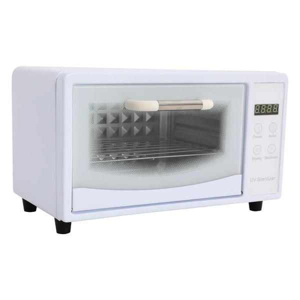 Steriliseringsskåp för nagelverktyg - Varmluft 75°C - 10 L - 160 W - Rostfritt stål & härdat glas - 33,5×22×20 cm - Vit