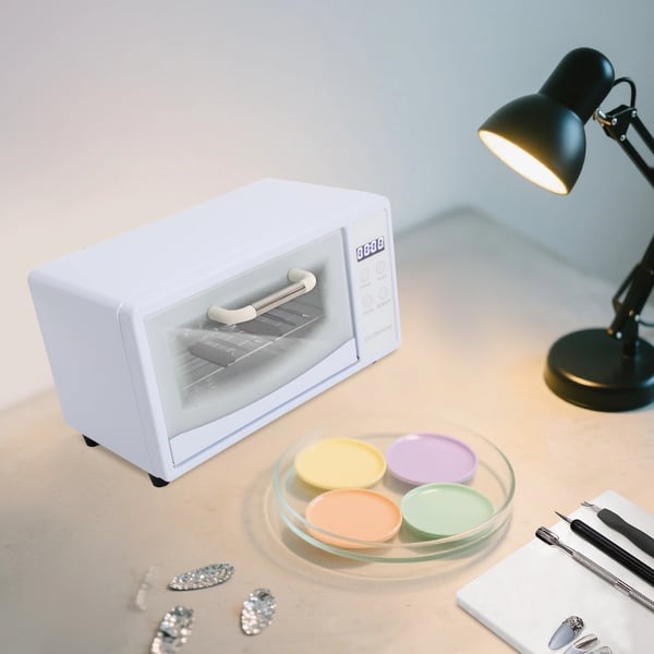Sterilisatorskab til negleværktøj - Varmluft 75°C - 10 L - 160 W - Rustfrit stål & hærdet glas - 33,5×22×20 cm - Hvid