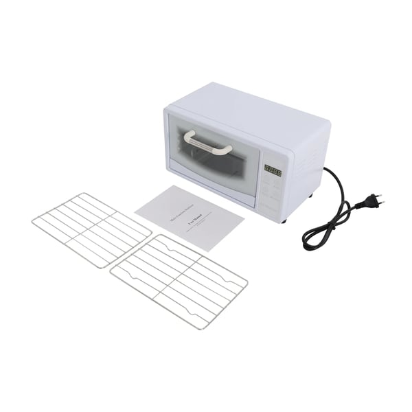 Sterilisatorskab til negleværktøj - Varmluft 75°C - 10 L - 160 W - Rustfrit stål & hærdet glas - 33,5×22×20 cm - Hvid