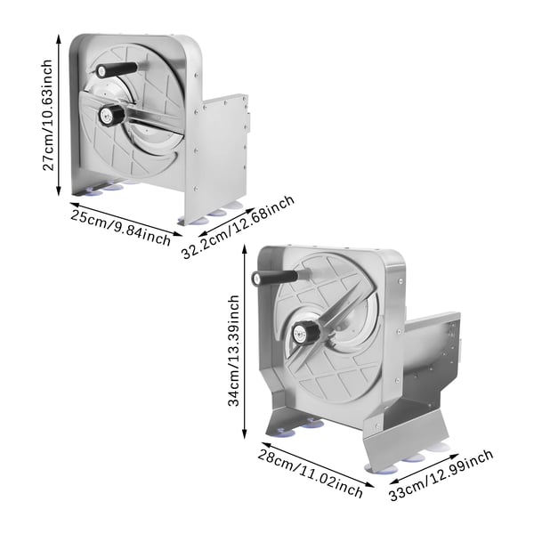 Manuel grøntsags-/frugtskærer - 2R - 25 cm skærehoved - Tykkelse 1–10 mm - 420 stål & aluminium - Til restaurant - Lysegul