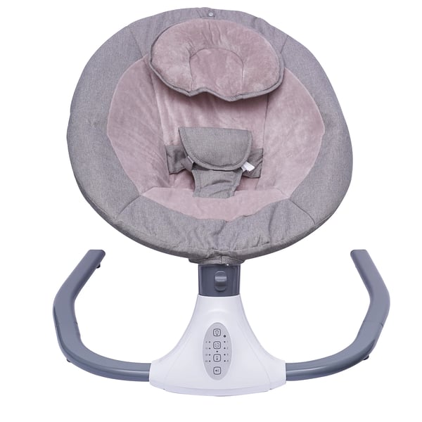 Vauvakeinu - Sähköinen keinu - Kaukosäädin - Bluetooth/USB-musiikki - Irrotettava verkko - 0–18 kk - Enint. 20 kg - Harmaa