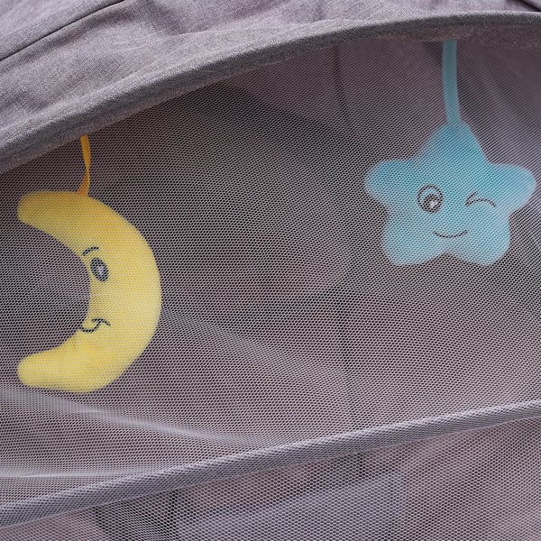 Babygynge - Elektrisk babyvippe - Fjernbetjening - Bluetooth/USB-musik - Aftageligt net - 0–18 mdr - Maks 20 kg - Grå