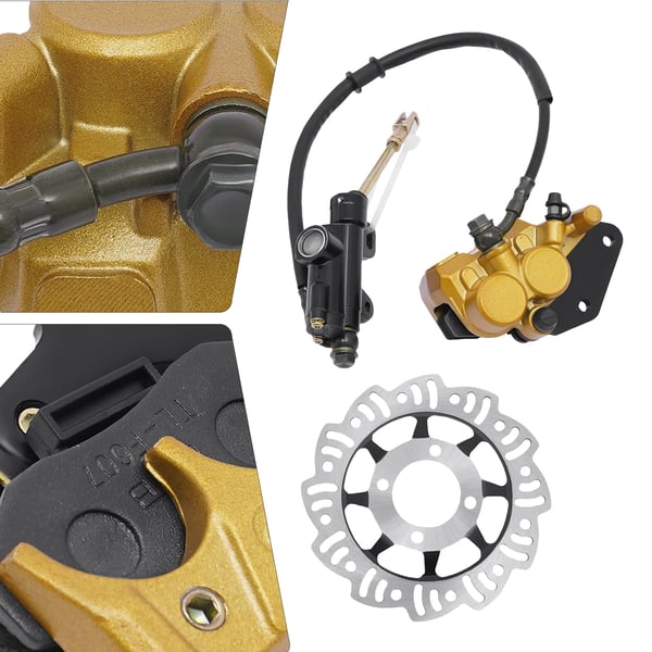 Hydraulisk bremsekit til motocross/dirtbike - Bageste skivebremse med bremsekaliber - Til 4‑takt 49–125 cc - Høj ydeevne - Jævn bremsning