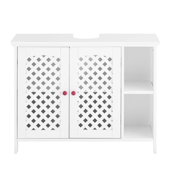 BZR210-W - Underskab til Håndvask - 2 Døre - Åben Hylde - Justerbar Hylde - 80 x 31,5 x 60,5 cm - Hvid