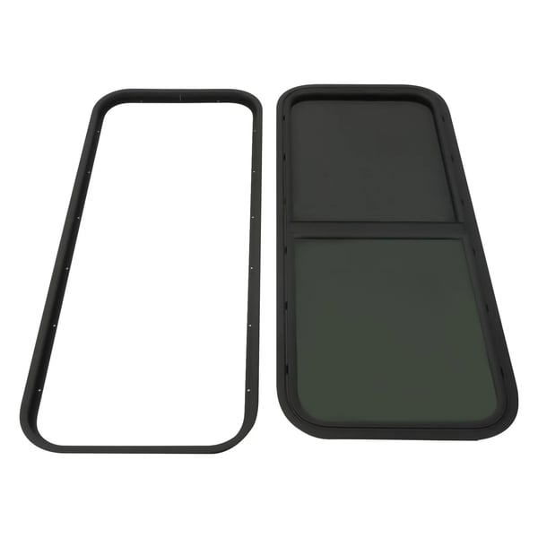 Husbil/husvagn sidofönster - Skjutfönster 1000×400 mm - Aluminiumlegering - Härdat tonat glas 20% - Myggnät & Ventilation - Universell 2–6/48–55 mm