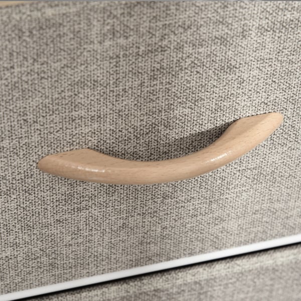 Förvaringsmöbel - Tygbyrå - 3 vikbara lådor - 2 öppna hyllor - Polyester - 80x29x71 cm - Ljusgrå