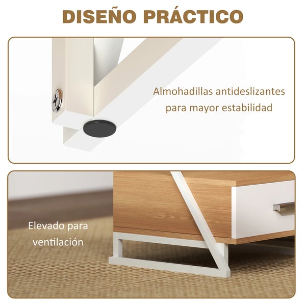Sidobord - Avlastningsbord - Trä - Fyrkantig - 40x35x50 cm - Med förvaring - Minimalistisk modern stil - Brun